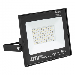 Zmr 302/s 50 watt - 220 volt 6500k ip66 150* işik açisi siyah slim kasa led projektör
