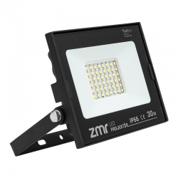 Zmr 30 watt - 220 volt 6500k ip66 150* işik açisi siyah slim kasa led projektör