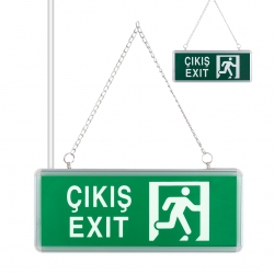 Zmr zmr-670/y.00 3w tek yön acil çikiş yönlendirme tabelasi - lambasi (38x30x36mm)